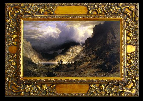 framed  Albert Bierstadt A Storm in t he Rocky Mountains,Mt,Rosalie, Ta068